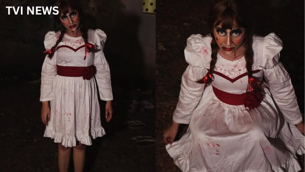 Makeup artist recreats look as Annabelle Doll