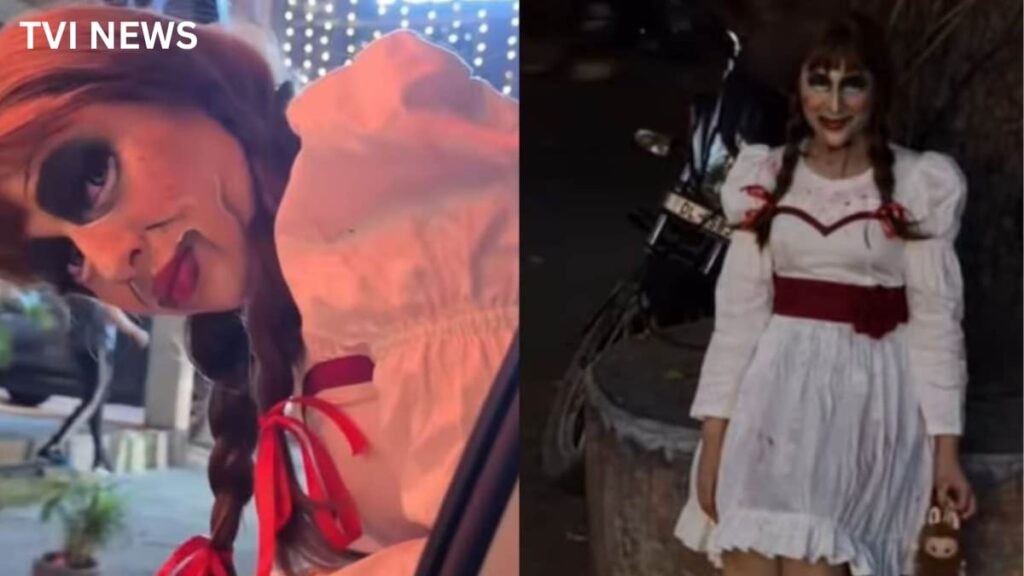 Makeup artist recreats look as Annabelle Doll